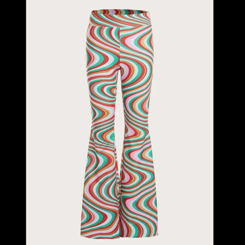 Brand New Women’s Funky Print 70s Flared Pants
